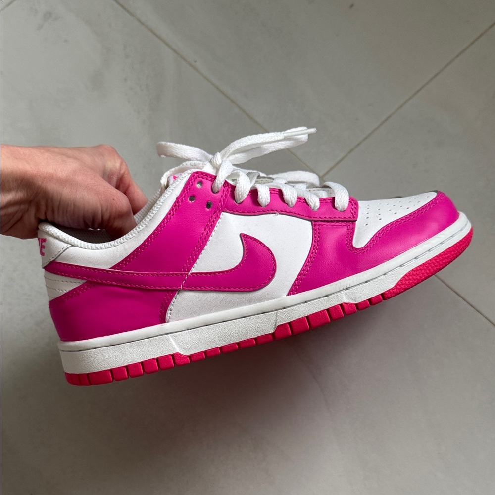 Nike Dunk Fuchsia and White Low-Top Sneakers